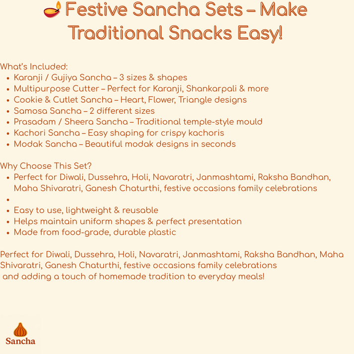 Festive Sancha Set by MITTAL : Make Traditional Sweets and Snacks Easy!