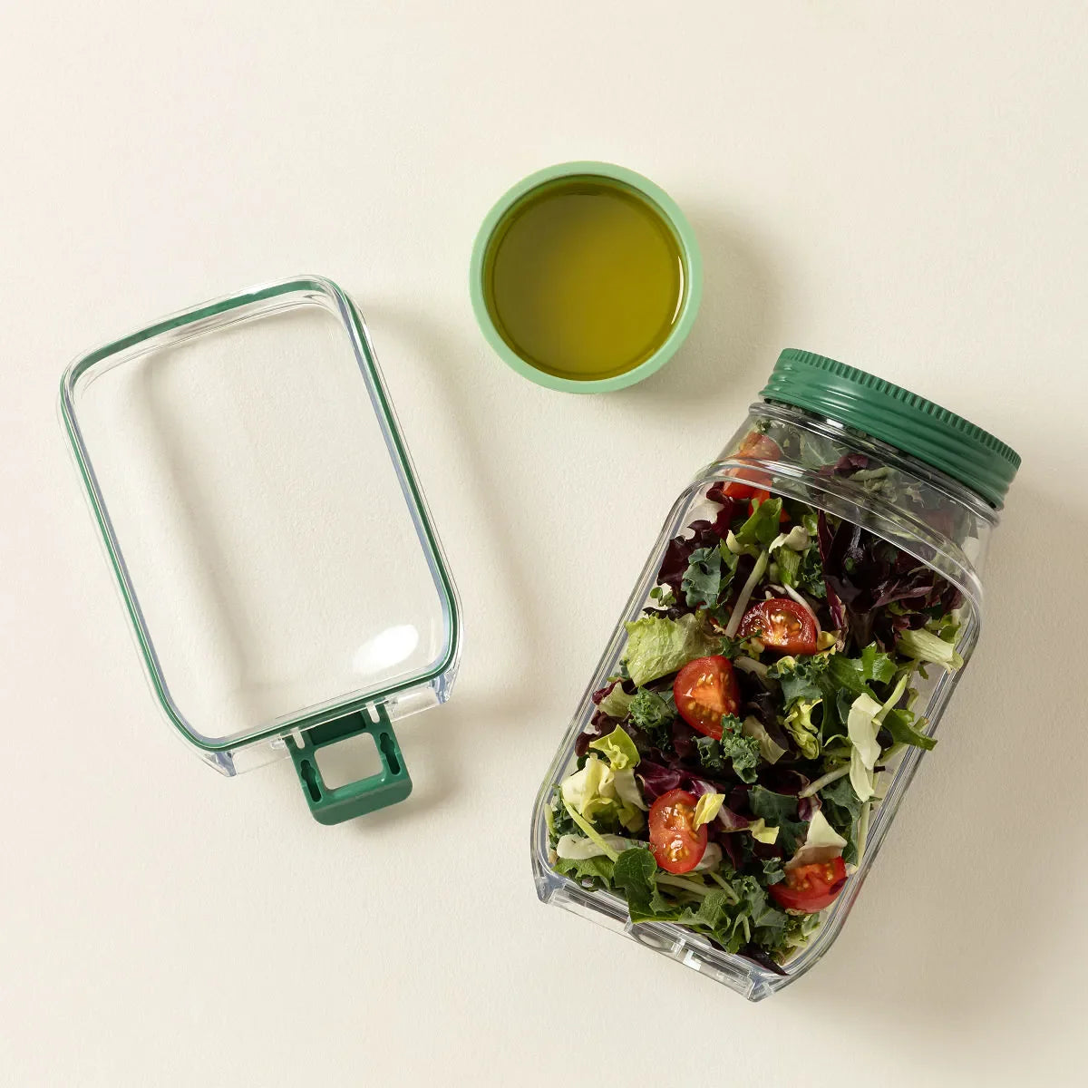 Portable Salad 2 in 1 Jar And Bowl With Cup 1200ml
