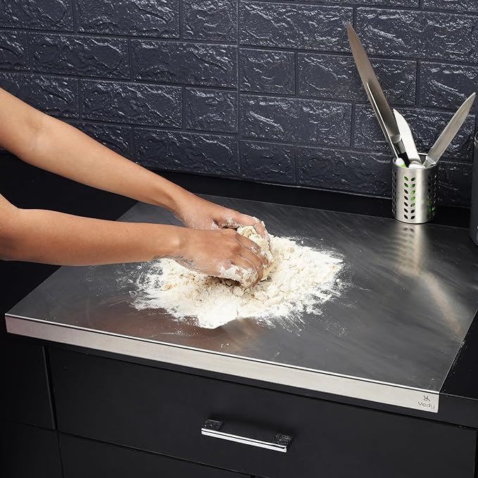 Stainless Steel Chopping Board & Kitchen Countertop - 41 x 31 Cm (Original Big Size).