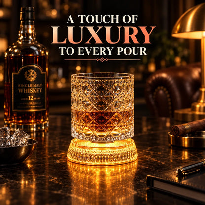 Lifestore™ Luxury Rotating Whiskey Glass with Rotating Coaster