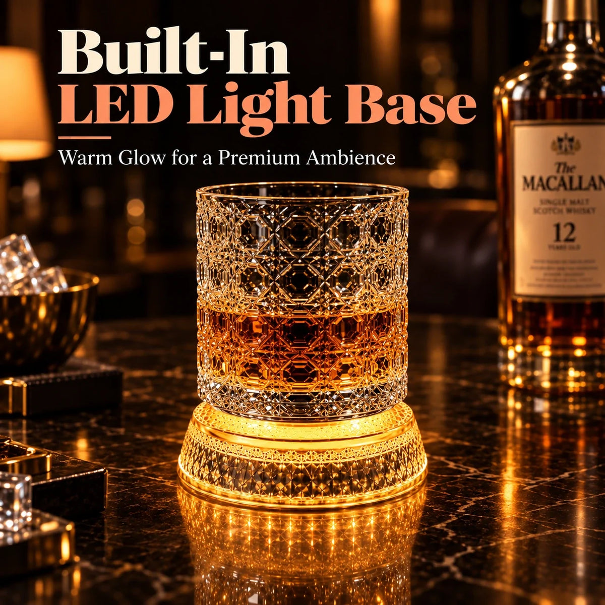 Lifestore™ Luxury Rotating Whiskey Glass with Rotating Coaster