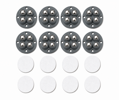 Move Heavy Sofas, Desks , Bookcase & furniture Effortlessly - Colorful 360° Stick-On Furniture 4 STEEL BALLS Wheels