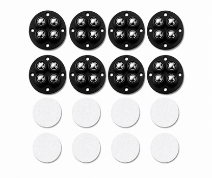 Move Heavy Sofas, Desks , Bookcase & furniture Effortlessly - Colorful 360° Stick-On Furniture 4 STEEL BALLS Wheels