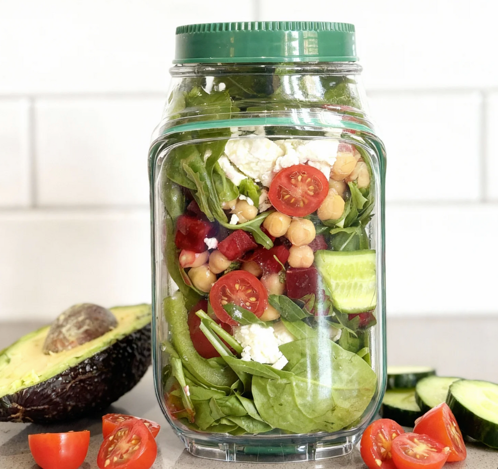 Portable Salad 2 in 1 Jar And Bowl With Cup 1200ml
