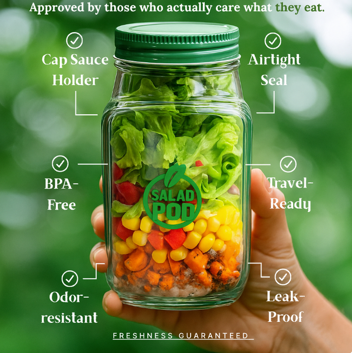 Portable Salad 2 in 1 Jar And Bowl With Cup 1200ml