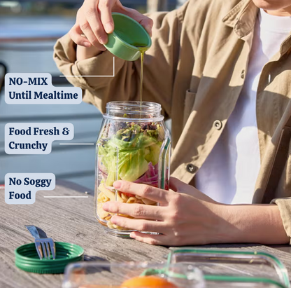 Portable Salad 2 in 1 Jar And Bowl With Cup 1200ml