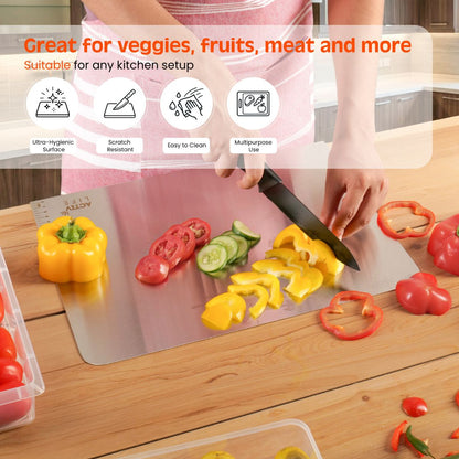 Stainless Steel Chopping Board & Kitchen Countertop - 41 x 31 Cm (Original Big Size).