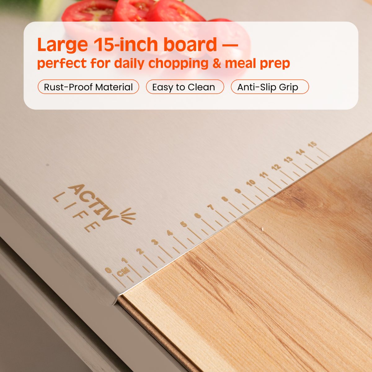 Stainless Steel Chopping Board & Kitchen Countertop - 41 x 31 Cm (Original Big Size).