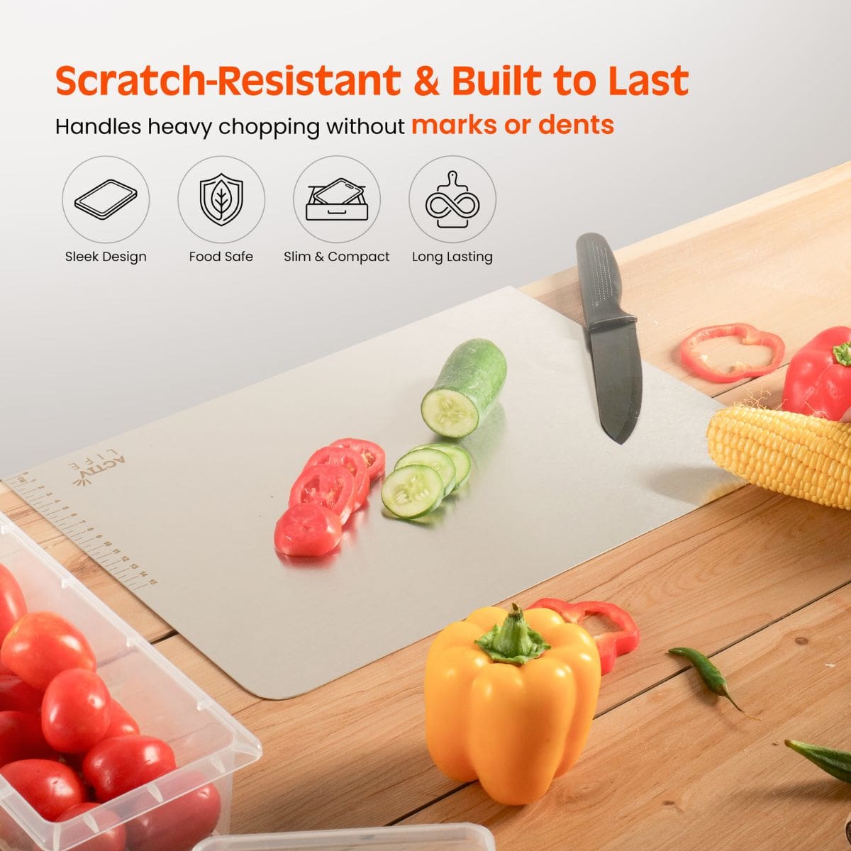 Stainless Steel Chopping Board & Kitchen Countertop - 41 x 31 Cm (Original Big Size).