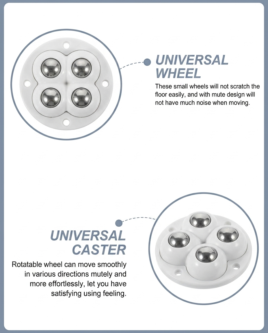 Move Heavy Sofas, Desks , Bookcase & furniture Effortlessly - Colorful 360° Stick-On Furniture 4 STEEL BALLS Wheels