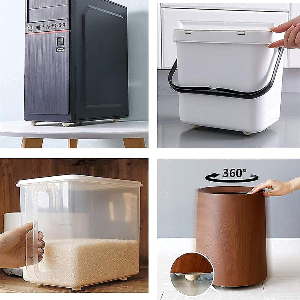 Move Heavy Sofas, Fridges & Almirahs Effortlessly - SmoothRoll 360° Stick-On Furniture 4 STEEL BALLS Wheels