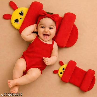 Baby Pillow with Head & Neck Support -Soft Cotton Infant Sleeping Pillow for Flat Head Protection
