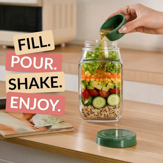 Portable Salad 2 in 1 Jar And Bowl With Cup 1200ml