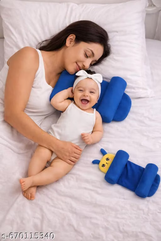 Baby Pillow with Head & Neck Support -Soft Cotton Infant Sleeping Pillow for Flat Head Protection